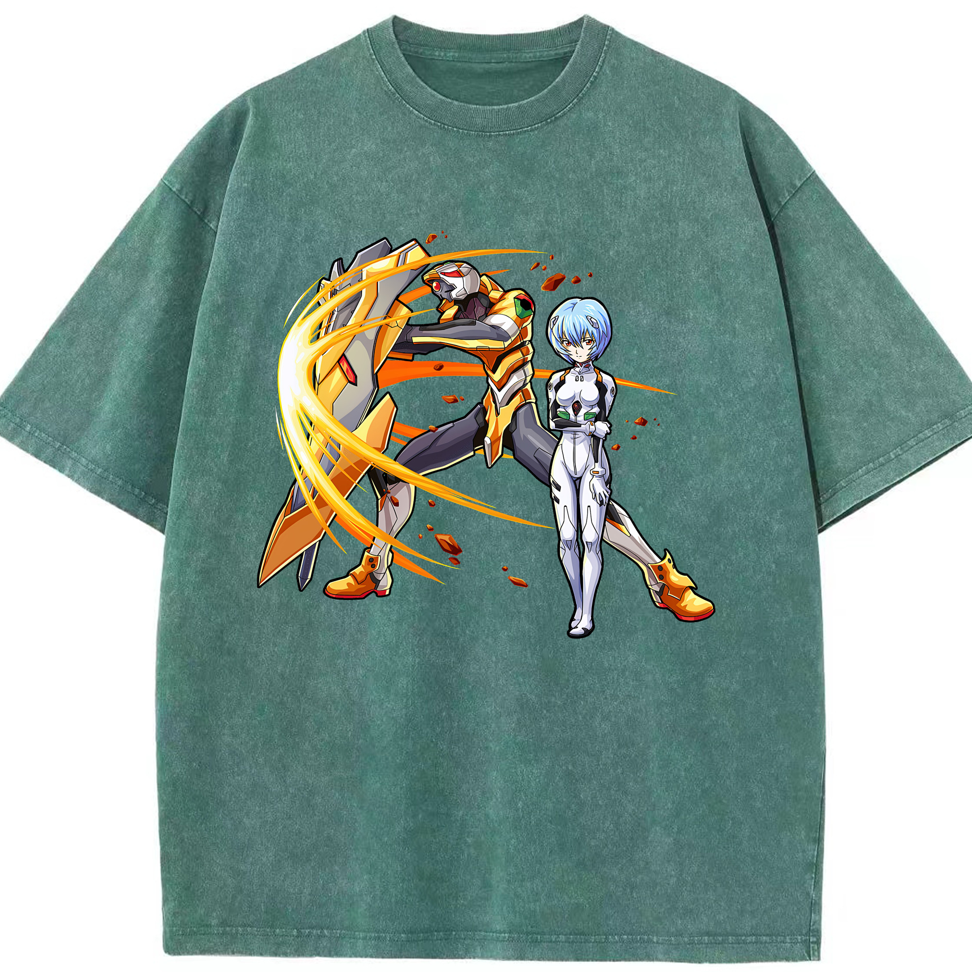 （画像用） EVA 新世紀エヴァンゲリオン 綿100% ヴィンテージ風 半袖Tシャツ（フロントプリント）